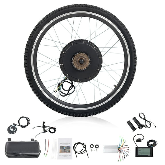 UBesGoo 26" Rear Wheel Electric Bike Conversion Kit, 48V 1500W E-Bike Powerful Hub Motor Kit with PAS System Flywheel