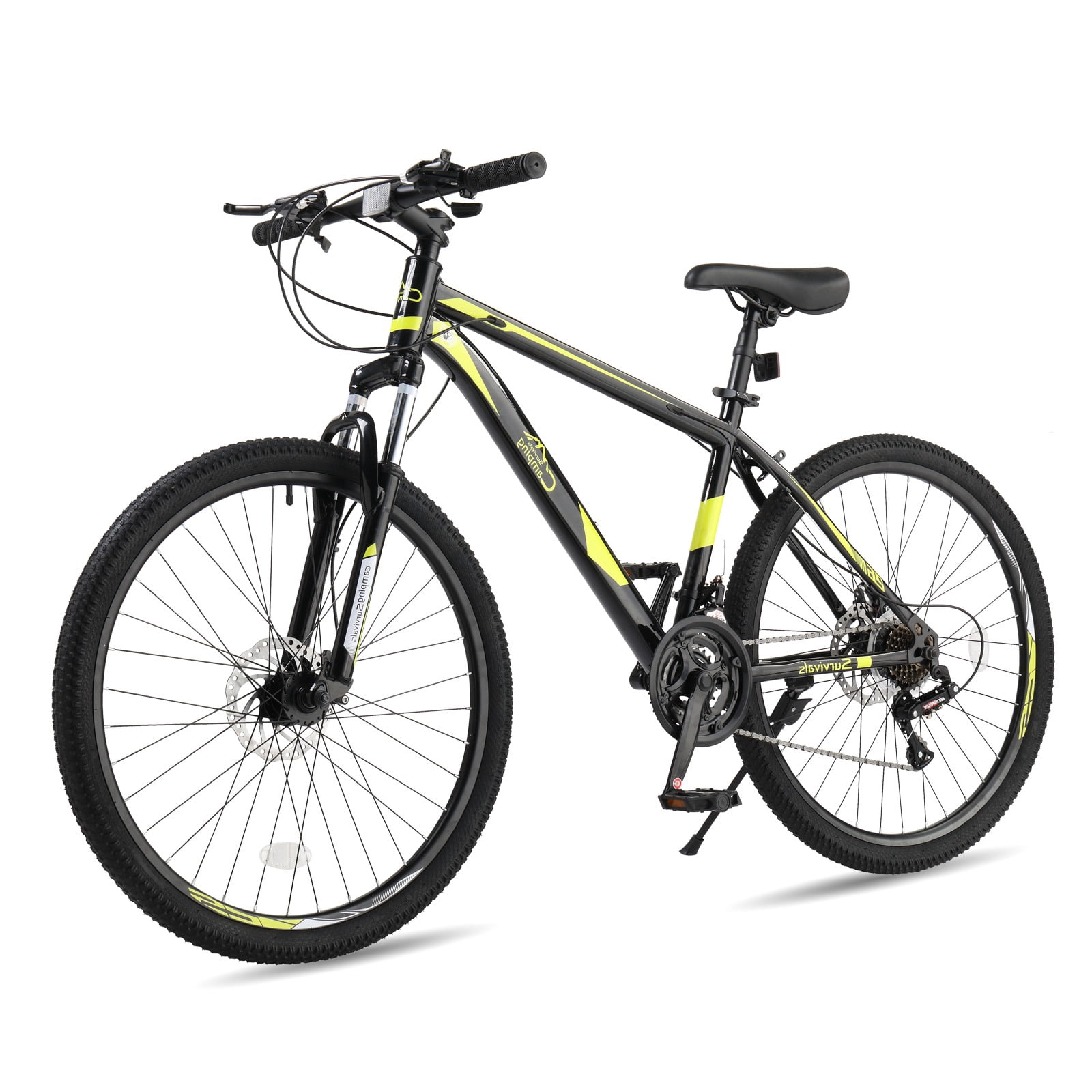 UBesGoo 26 inch Mountain Bike with 21-Speed, Dual Disc Brake, High-Carbon Steel MTB Bicycle, Yellow