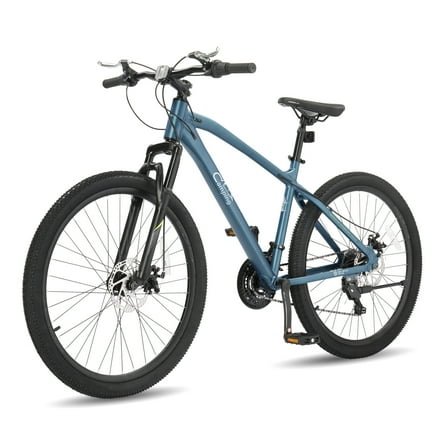 UBesGoo 26in Mountain Bike for Adults, Aluminum Frame Lightweight 21 Speeds Men/Women Bike with Dual Disc Brake, Twist Shifters, Gray Blue