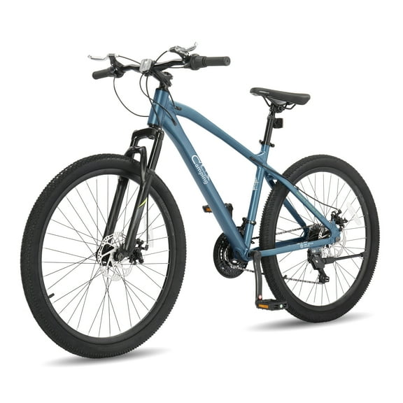 UBesGoo 26in Mountain Bike for Adults, Aluminum Frame Lightweight 21 Speeds Men/Women Bike with Dual Disc Brake, Twist Shifters, Gray Blue