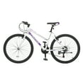 thumbnail image 1 of UBesGoo 26in Women Mountain Bike, 21 Speed  V Brakes, Purple White, 1 of 12