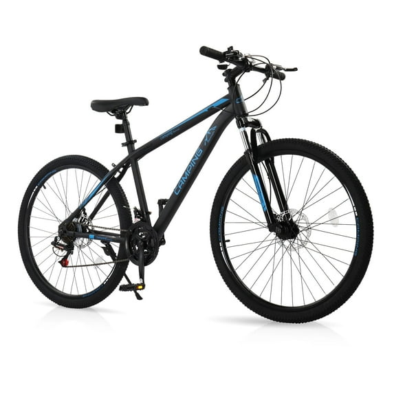 UBesGoo 27.5in Mountain Bike 21 Speed for Adult with Disc Brakes & Suspension, Black, Blue