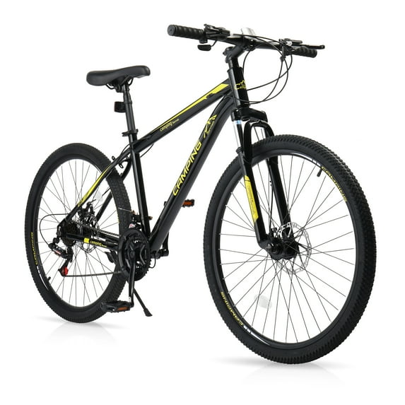 UBesGoo 27.5in Mountain Bike 21 Speed for Adult with Disc Brakes & Suspension, Black, Yellow