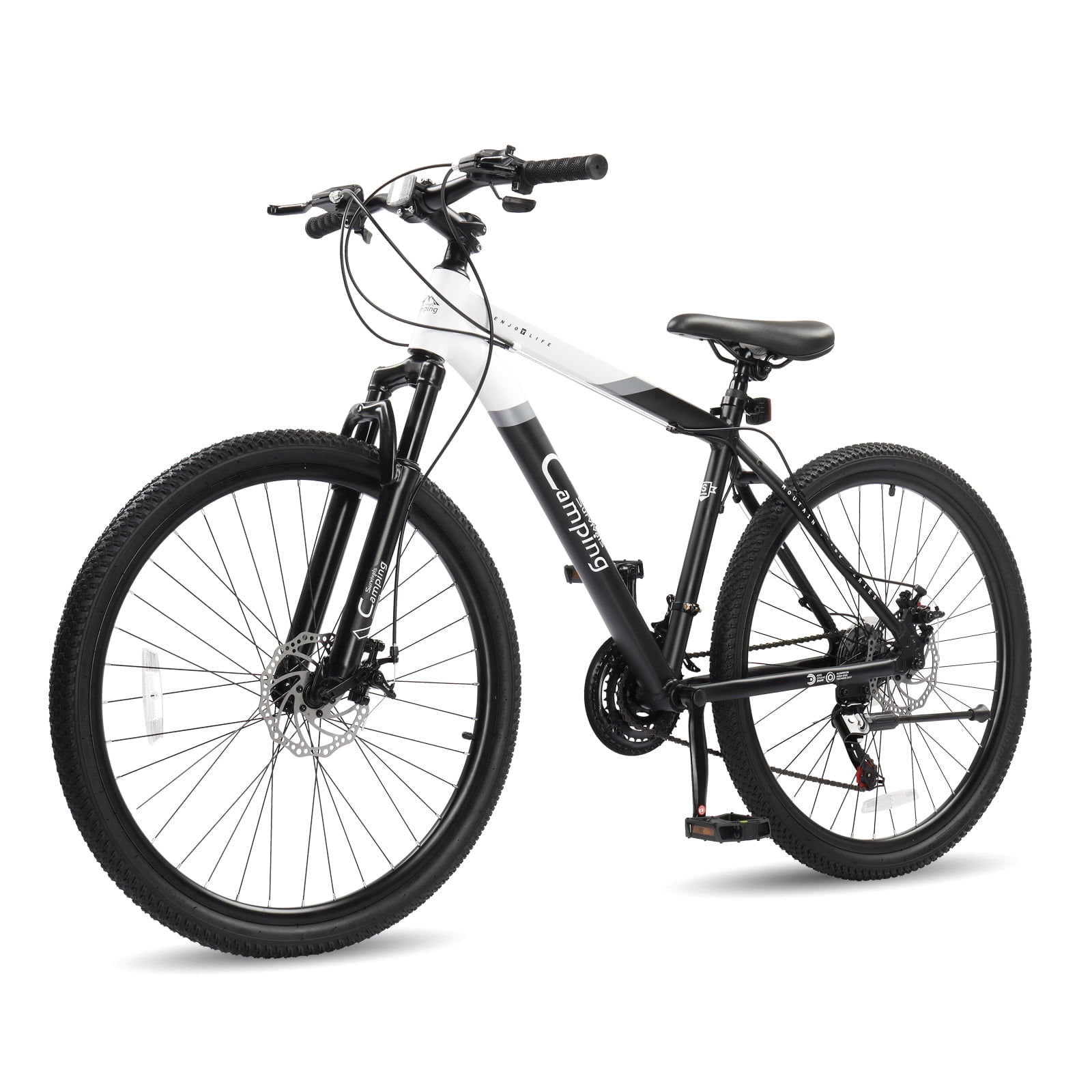 UBesGoo 27.5 inch Mountain Bike for Adults, 21 Speed Lightweight Aluminum Alloy Frame Mountain Bicycle, Disc Brakes, Black White