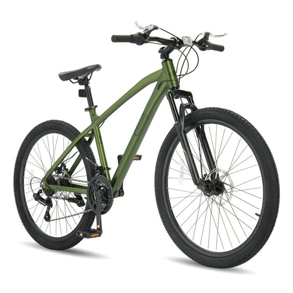 UBesGoo 27.5in Mountain Bike for Adults, Aluminum Frame Lightweight 21 Speeds Men/Women Bike with Dual Disc Brake, Twist Shifters, Green
