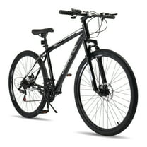 UBesGoo 29in Mountain Bike for Adult, 21 Speed MTB Bicycle for Men/Women, Dual Disc Brakes, Carbon Steel Frame, Black
