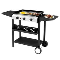 UBesGoo 3-Burner Griddle Flat Top Grills Tabletop Griddle Propane for Outdoor Cooking