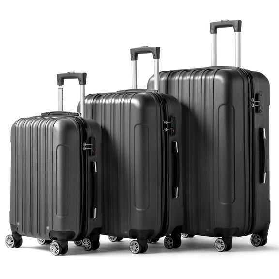 UBesGoo 3 Pcs ABS Luggage Sets Hardside Spinner Lightweight Durable Spinner Suitcase 20" 24" 28"