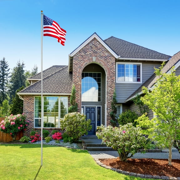 UBesGoo 30ft Flag Pole Kit Sectional Halyard Pole US Outdoor Decoration