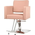 thumbnail image 1 of UBesGoo 360° Swivel Barber Chair with Reclining Back, T-shaped Footrest, Pink, 1 of 9