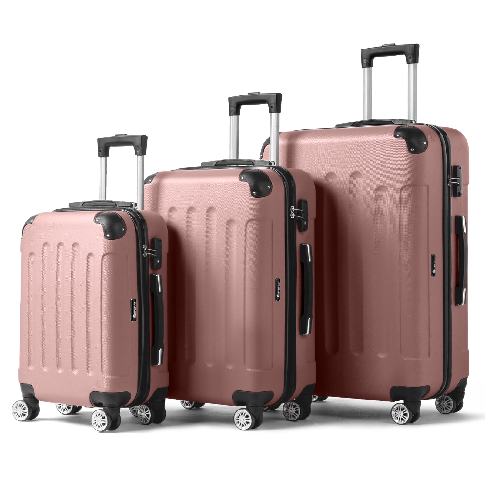 UBesGoo 3Pcs Luggage Set Bag ABS Trolley Hard Shell Suitcase Travel w ...