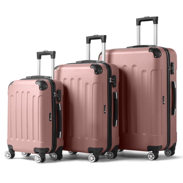 UBesGoo 3Pcs Large Hard Shell Luggage Set, ABS Trolley with TSA