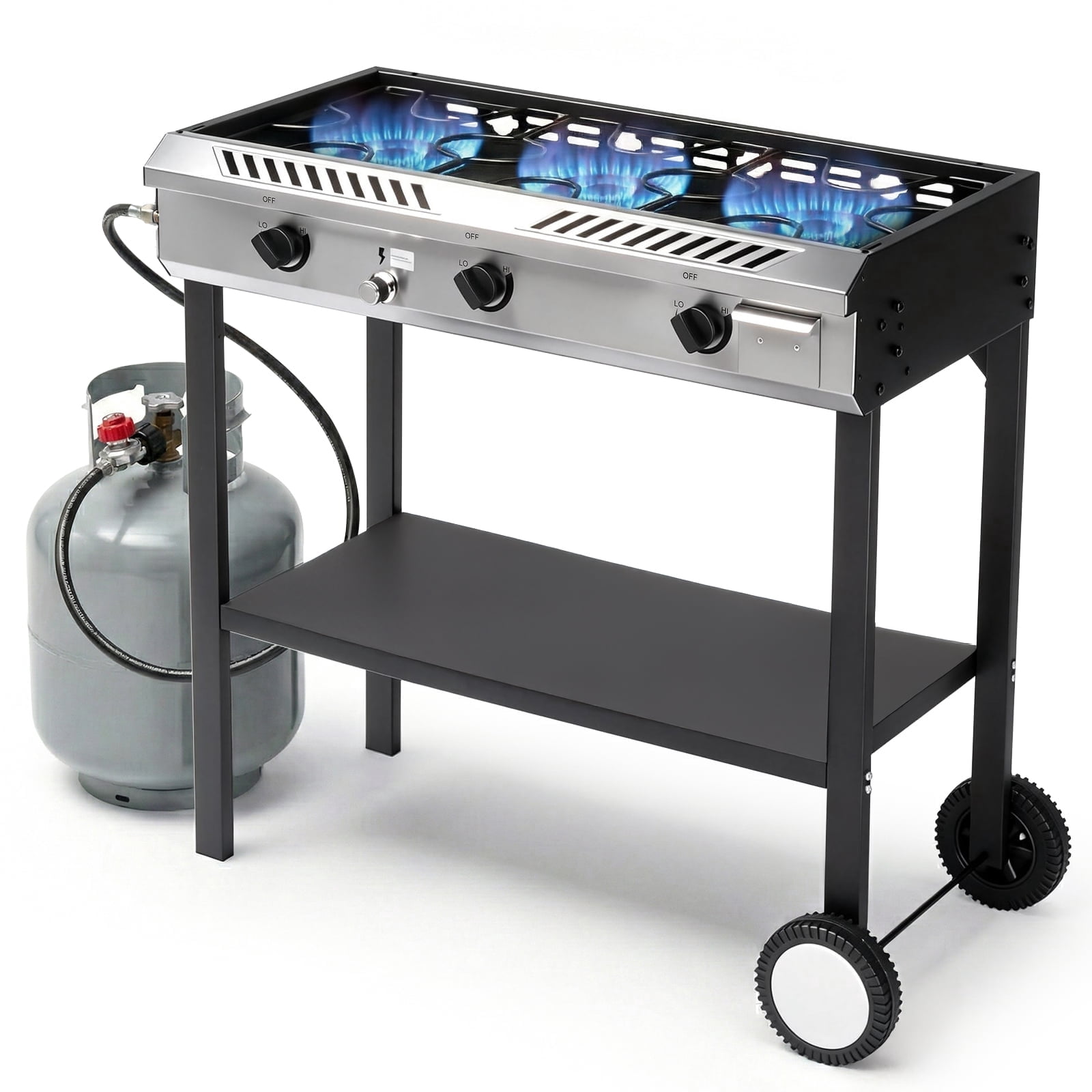 UBesGoo 3-Burner Propane Stove for Outdoor Cooking Gas Burner Stove