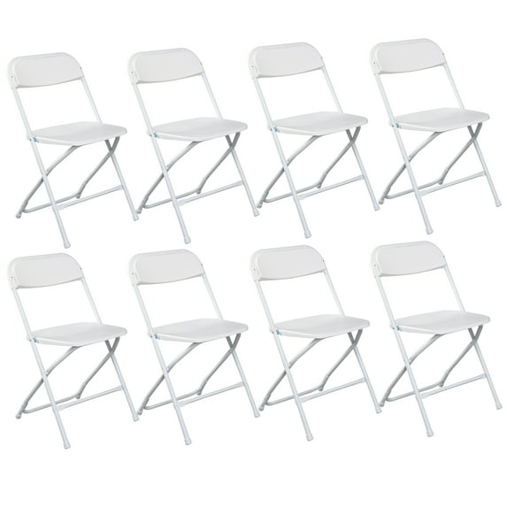 UBesGoo 4 Pack Commercial Folding Chair, Portable Chair for Office, Kitchen, Dining Room, White