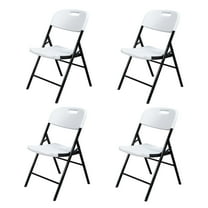 UBesGoo 4 Pack Folding Chair,Portable HDPE Plastic Seat with Reinforced Steel Frame,Commercial Stackable Foldable Chairs for Indoor and Outdoor,Events,Wedding,Party,Dining, 350lb Capacity
