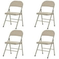 thumbnail image 1 of UBesGoo 4 Pack Folding Chairs Cushioned Padded Seat Wedding Chairs with Metal Frame Home Office Party Use Light Brown, 1 of 11