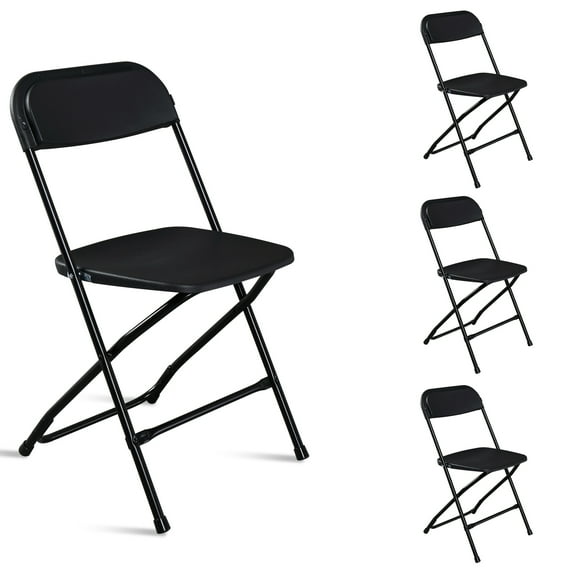 UBesGoo 4 Pack Folding Chairs for Office, Kitchen, Study Room, Black
