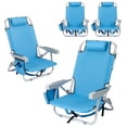 thumbnail image 1 of UBesGoo 4 Pack Lightweight Backpack Beach Chair with Shoulder Straps, Low Beach Chair, 1 of 7
