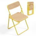 thumbnail image 1 of UBesGoo 4 Pack White Plastic Folding Chair, White Protable Stackable Seat, Foldable Chairs for Indoor Outdoor Use, Yellow, 1 of 7