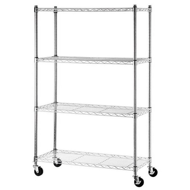 UBesGoo 4Shelf Steel Wire Shelving, 36" W x 14" D x 54" H Rolling