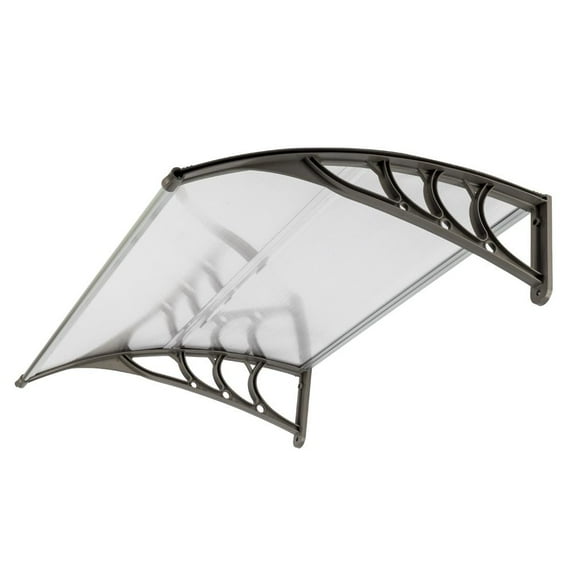 UBesGoo 39"x29" Patio Window Awning Front Door Canopy White & Gray Bracket