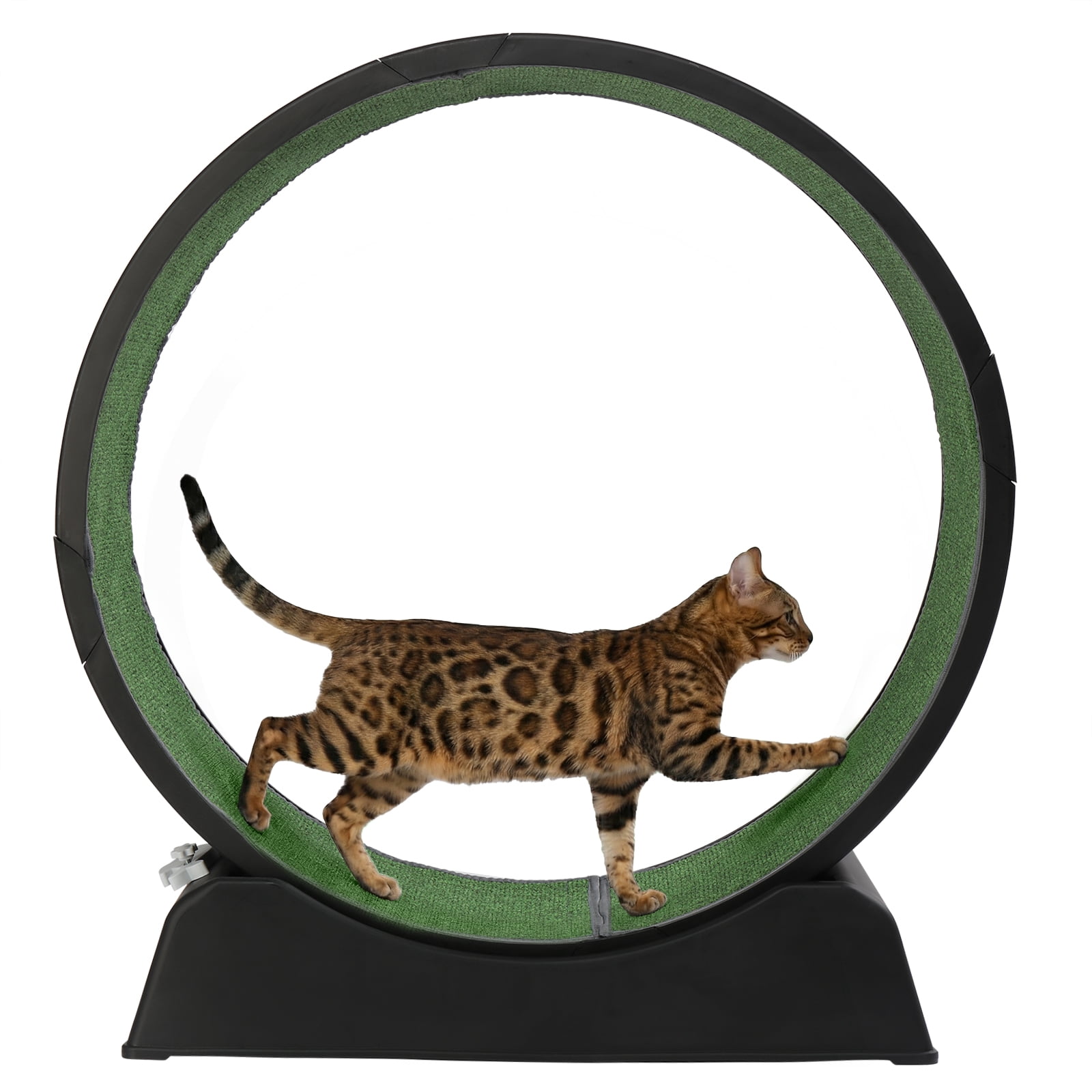UBesGoo 31.5" Cat Exercise Wheel, Black Indoor Cat Treadmill with Detachable Carpet & Safety Lock