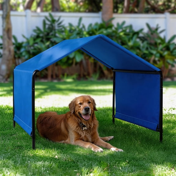UBesGoo 4x4x3ft Pet Sun Shelter, Lightweight Blue Canopy with UV-Resistant Fabric for Livestock & Small Pets