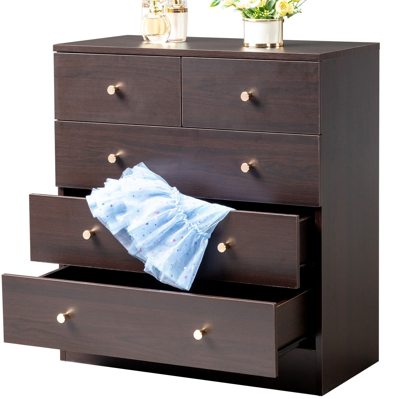 amazon brown dresser Rorie 6-Drawer Dresser (63") Walnut