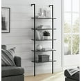 UBesGoo 5Tier Modern Metal Standing Ladder Bookcase Dark Walnut