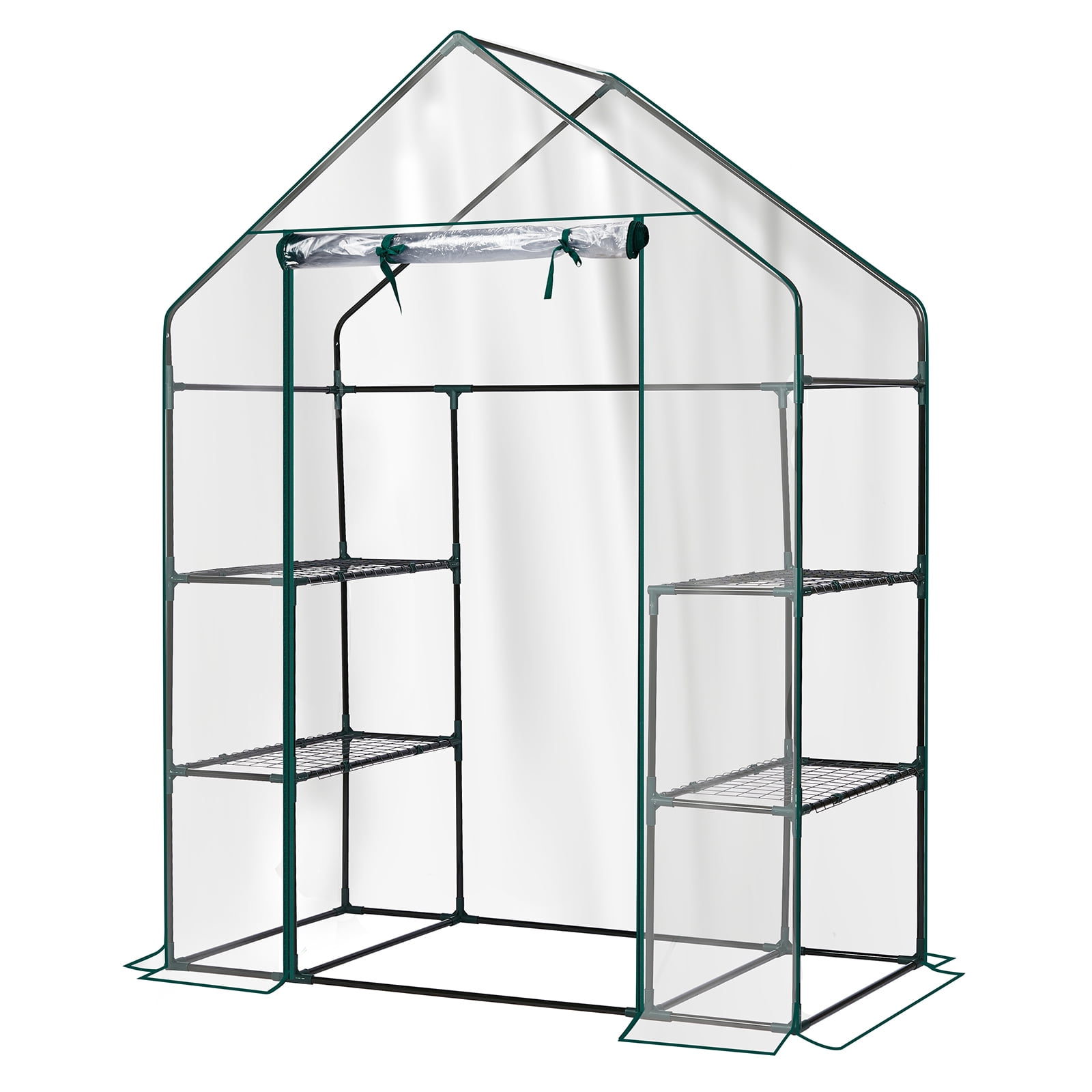 UBesGoo 56in Walk-In Greenhouse with Shelves, Heavy Duty PVC, Indoor/Outdoor, Transparent