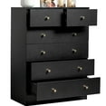 thumbnail image 1 of UBesGoo 6 Drawer Wood Dresser for Bedroom, Chest of Drawers, Storage Organization Unit for Clothing, Black, 1 of 13