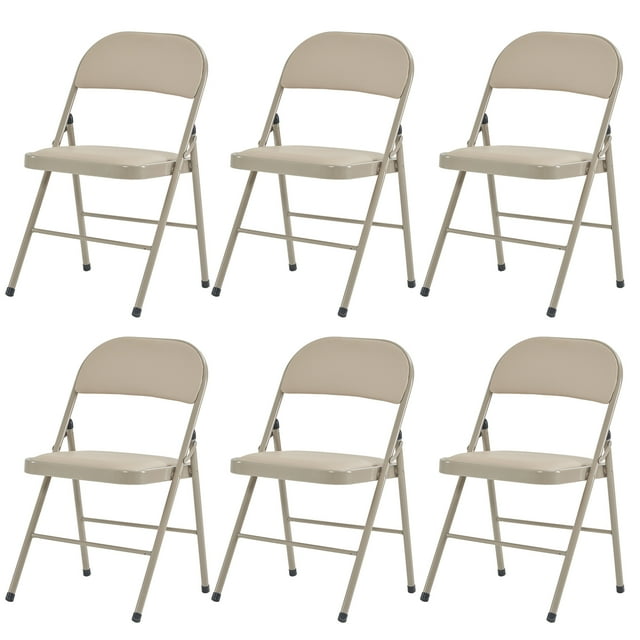 UBesGoo 6 Pack Heavy Duty Steel Foldable Chairs, Padded Seat, Suitable