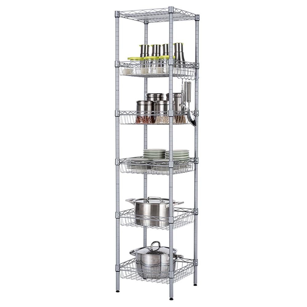 Bathroom Shelf, Storage Rack for Small Space, Total Load Capacity 220 lb Black