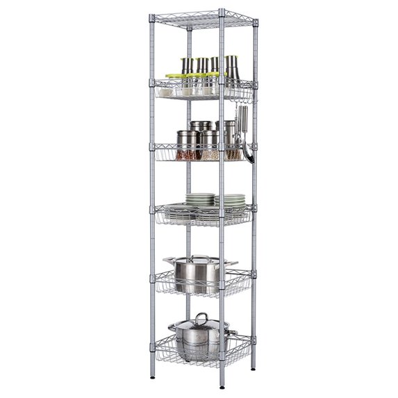 UBesGoo 6-Shelf Wire Shelving Unit, Adjustable Steel Storage Rack Organizer for Kitchen Living Room, Capacity for 220 lbs