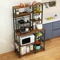 thumbnail image 1 of UBesGoo 6 Tier Baker Rack Kitchen with Power Outlet 10 S-Hooks, Microwave Oven Stand, Rustic Brown, 1 of 10