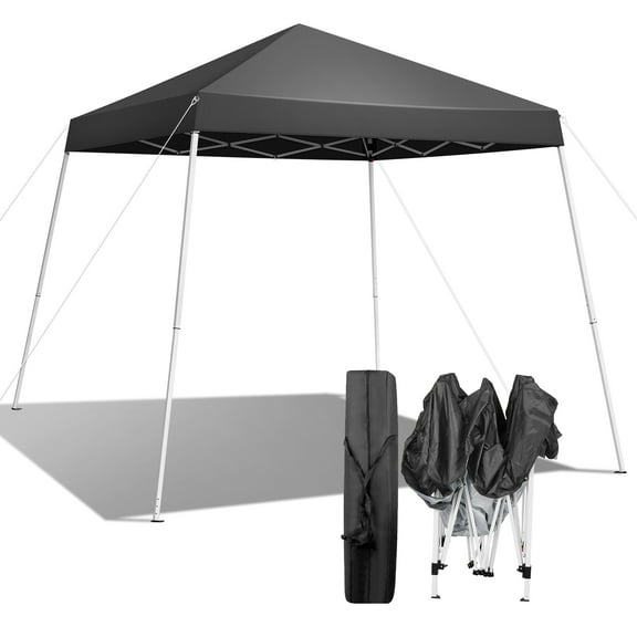 UBesGoo 6' x 6' Slant Leg Pop Up Canopy Tent Camping with Carry Bag Gray