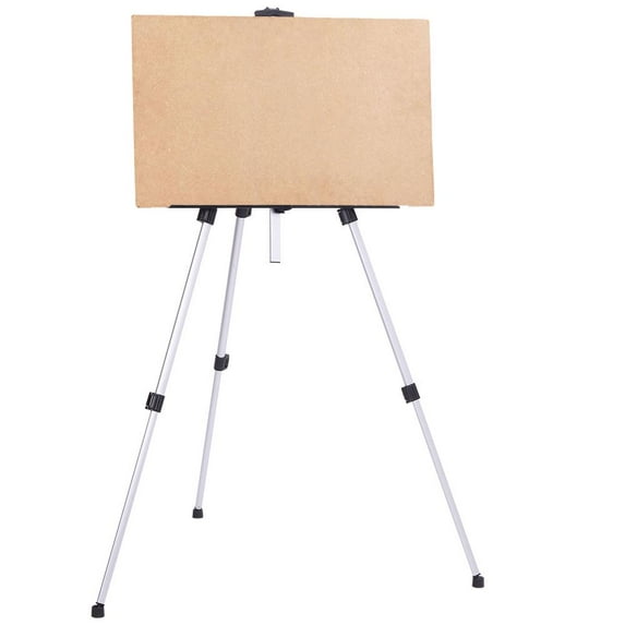 UBesGoo 63" Artist Easel Stand Aluminum Metal Tripod Display Easel, Adjustable Height White