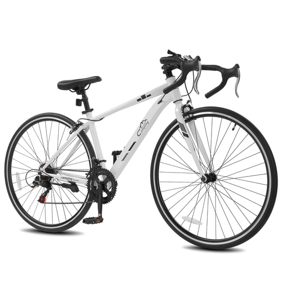 UBesGoo 700C Road Bike, 14 Speed Adults Bike, V Brakes, Drop Bar, White