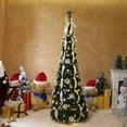 thumbnail image 1 of UBesGoo 7ft Collapsible Christmas Tree, Retractable Design with 300 LEDs & 8 Modes, Pre-Decorated Gold Tree, Gold, 1 of 9