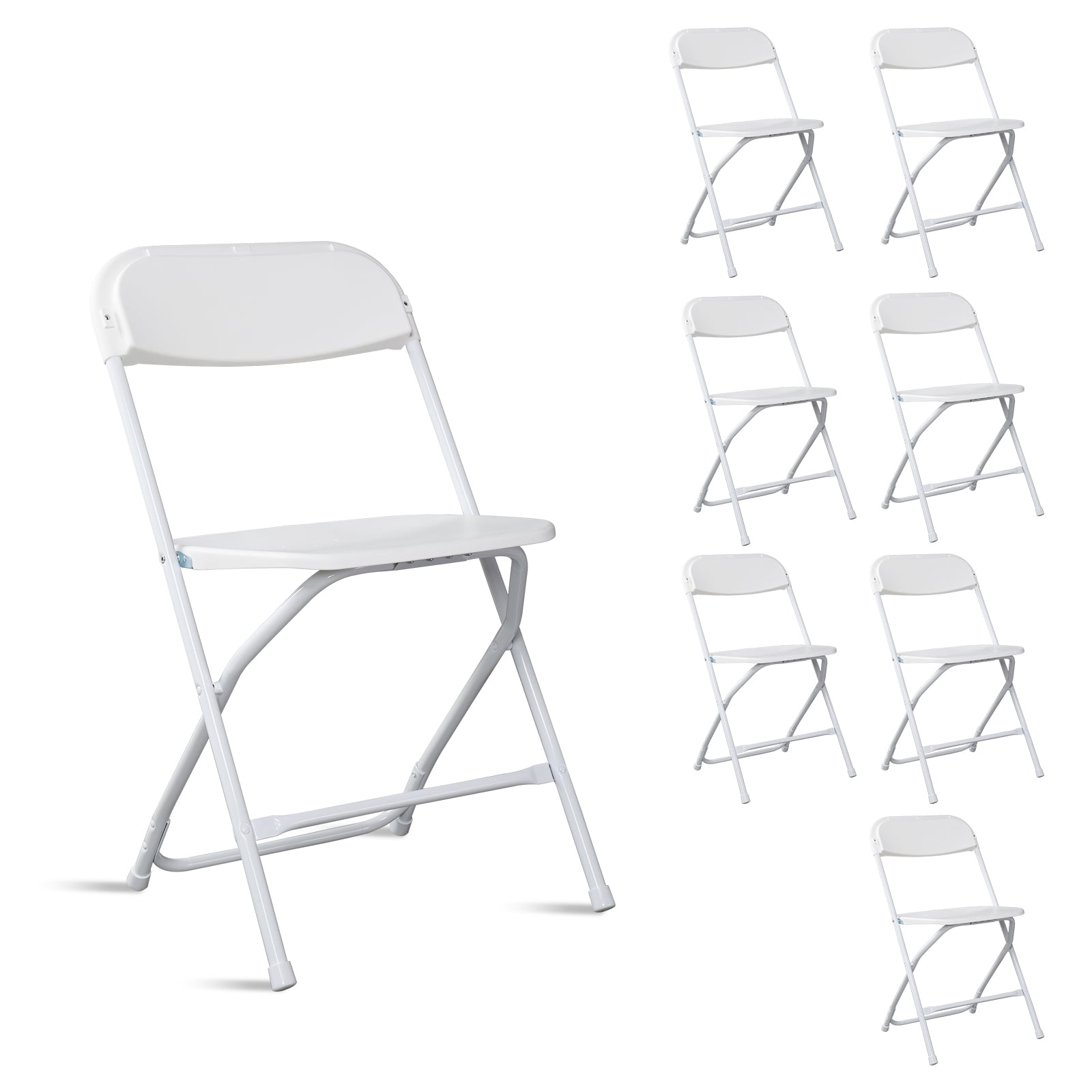 UBesGoo 8Pack Set of Durable Plastic Folding Chairs, Extra Seats for