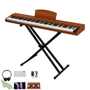 UBesGoo 88 Key Full Size Keyboards Digital Piano with MIDI Bluetooth, Walnut