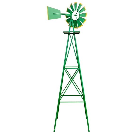 UBesGoo 8FT Weather Resistant Yard Garden Windmill Green