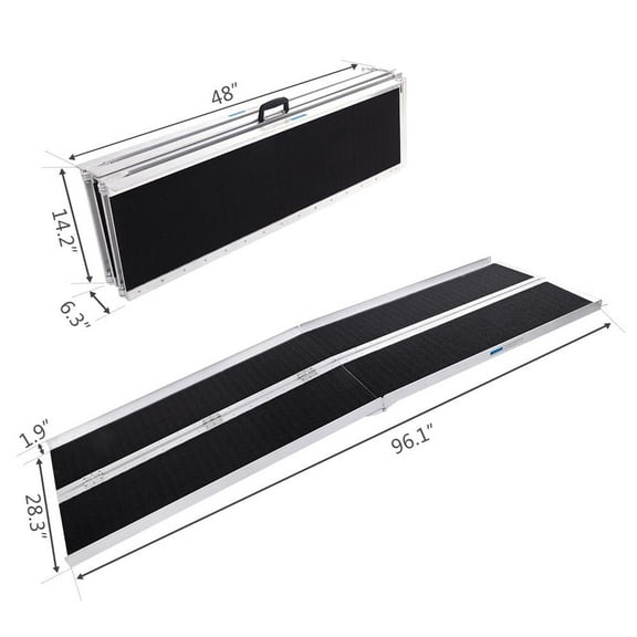 UBesGoo 8ft Aluminum Threshold Wheelchair Walker Casters Entry Plate Ramp