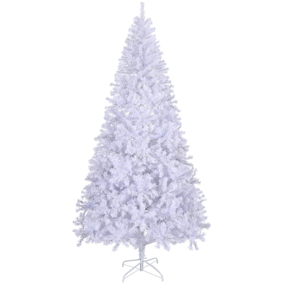 UBesGoo 8ft Pre-Lit Christmas Tree, Hinged Artificial Pine with 1500 Tips,White