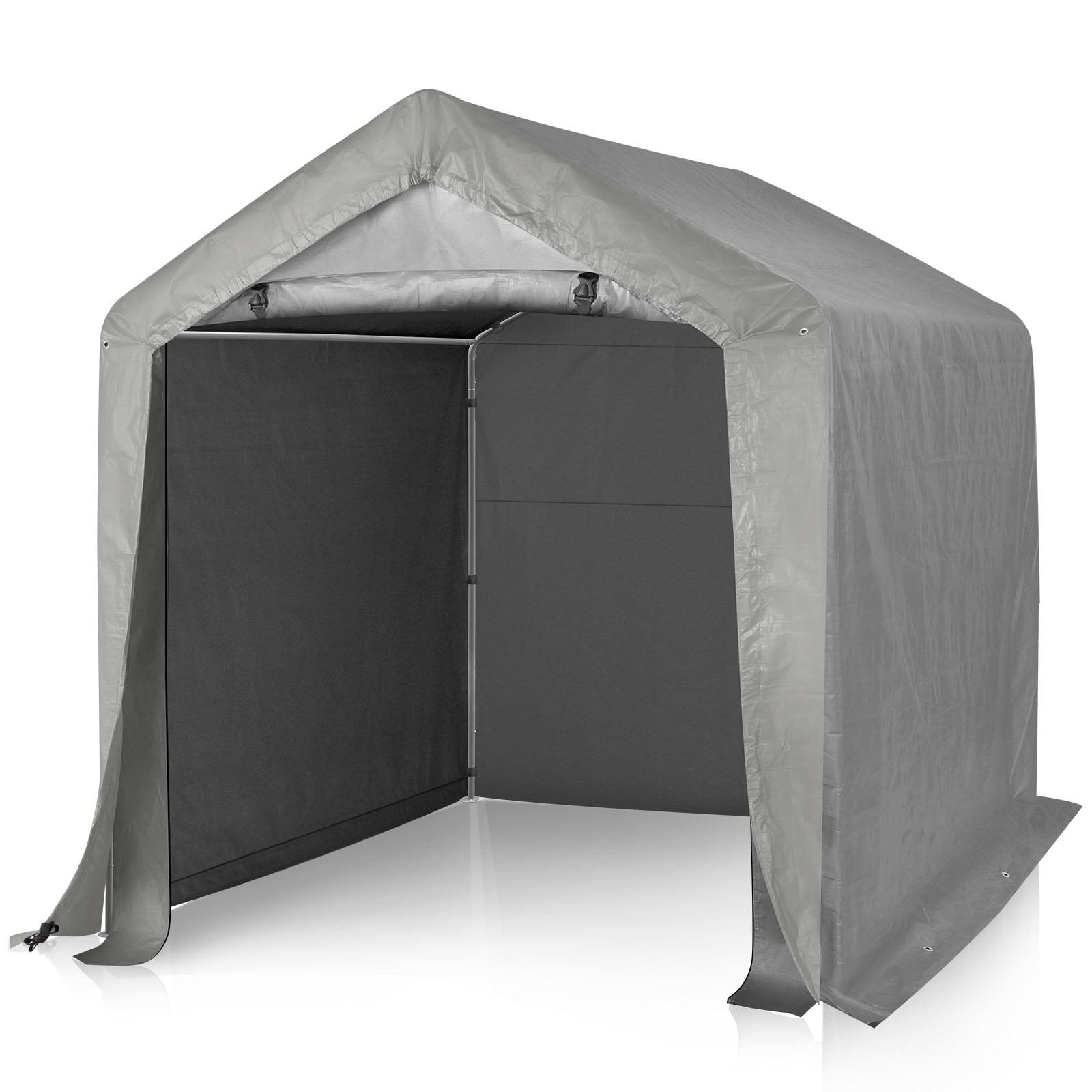UBesGoo 8x8 Foot Heavy-Duty Metal Carport – Portable Garage with Zippered Door for Vehicles, Motorcycles, Bikes & Outdoor Tools