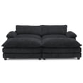 thumbnail image 1 of UBesGoo 90" Oversized Cloud Sofa Bed, Convertible Sleeper Couch Loveseat with Pillow Arms, Double-layered cushioned Sofa with Removable Ottoman, Black, 1 of 10