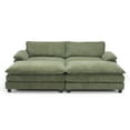 thumbnail image 1 of UBesGoo 90" Oversized Cloud Sofa Bed, Convertible Sleeper Couch Loveseat with Pillow Arms, Double-layered cushioned Sofa with Removable Ottoman, Green, 1 of 10