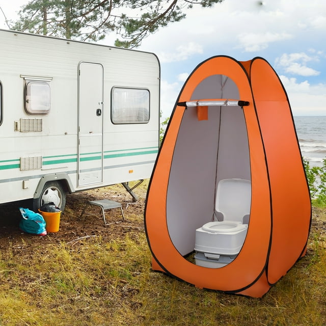 UBesGoo Automatic Pop Up Shower Tent Waterproof Oxford Fabric Orange