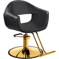 thumbnail image 1 of UBesGoo Barber Chair, Heavy Duty Hydraulic Salon Styling Chair, 360° Swivel with Footrest, Black & Gold, 1 of 8