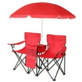 thumbnail image 1 of UBesGoo, Beach Chair,  Two Seat Portable Chair, Folding Chairs for Outside with Umbrella, Fishing Chair with Canopy, With Bag, Red, 1 of 9